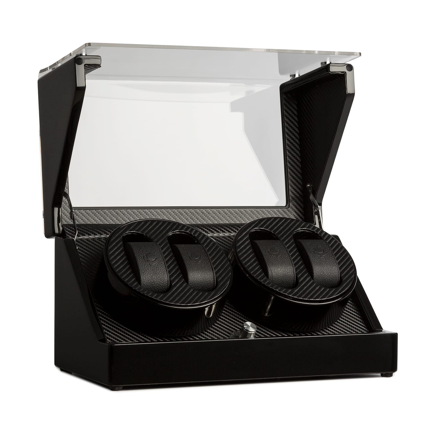 Klarstein CA2PM, naťahovač na hodinky, 4 hodiniek, karbónový vzhľad – Obrázok 2