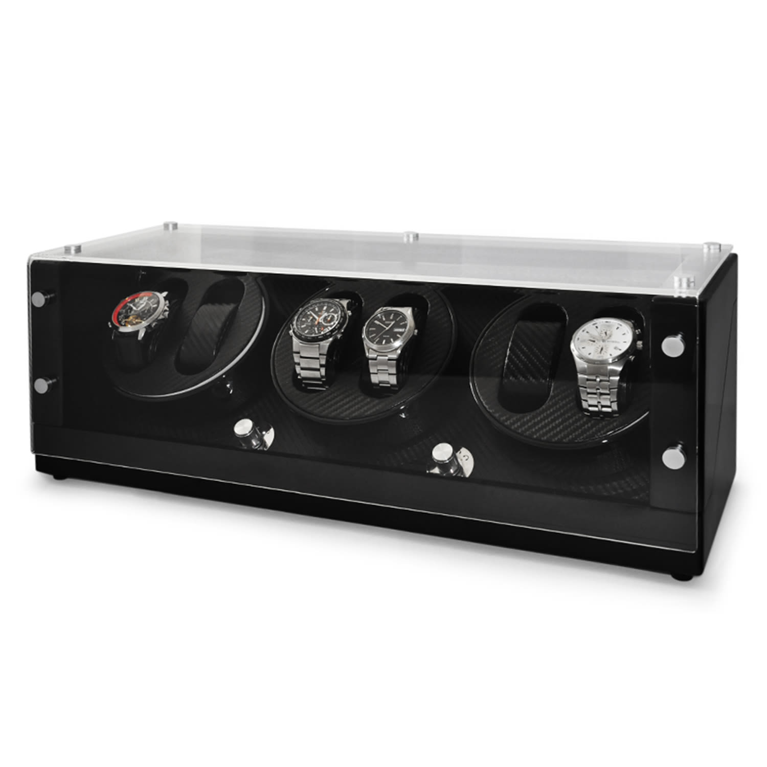 Klarstein CA3PM naťahovač hodiniek, 6 hodiniek, karbónový vzhľad – Obrázok 5