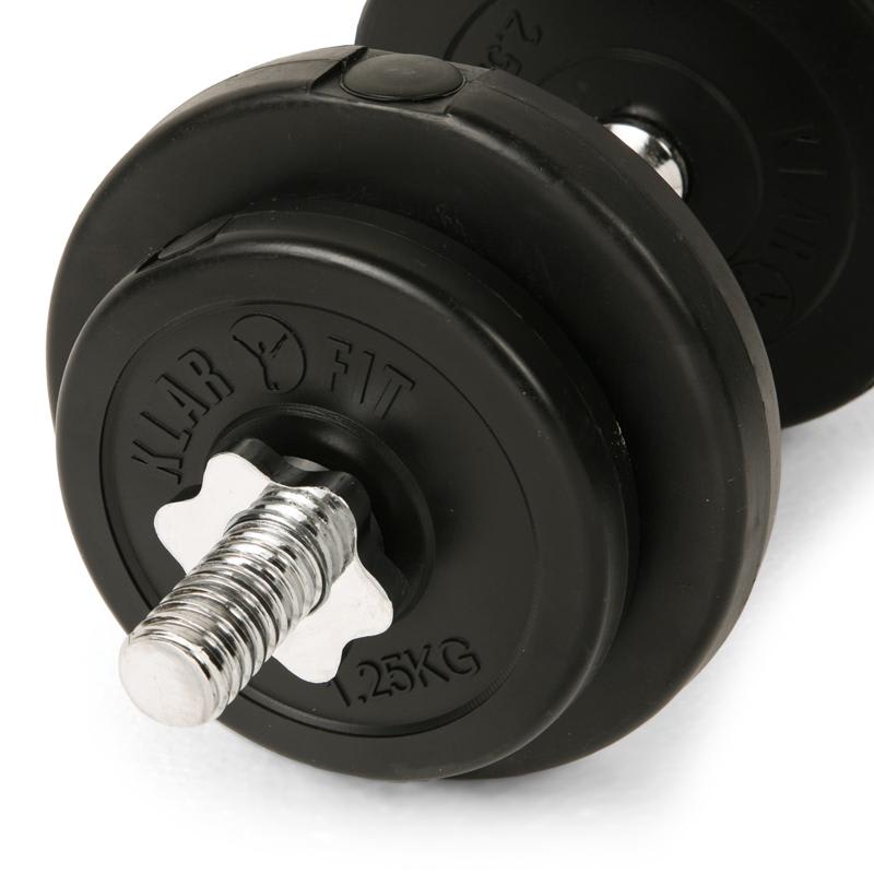 Pár jednoručných činiek Klarfit, 6 závaží, 2 x 15 kg činka – Obrázok 2
