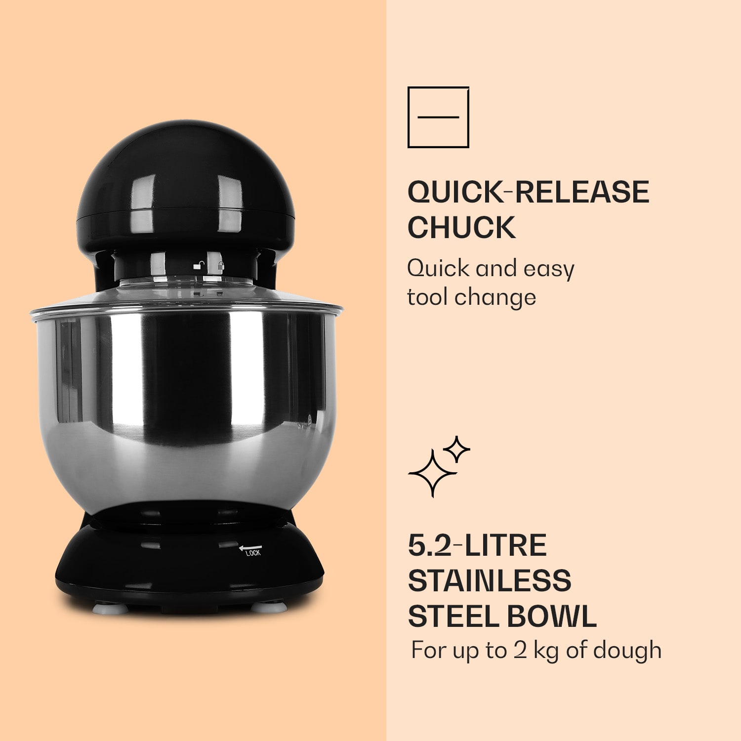 Klarstein Bella, kuchynský robot, 1800 W, 2,7 PS, 5,2 l – Obrázok 5