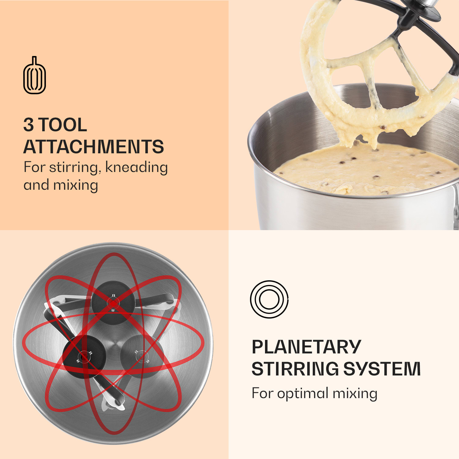 Klarstein Bella, kuchynský robot, 1800 W, 2,7 PS, 5,2 l – Obrázok 4