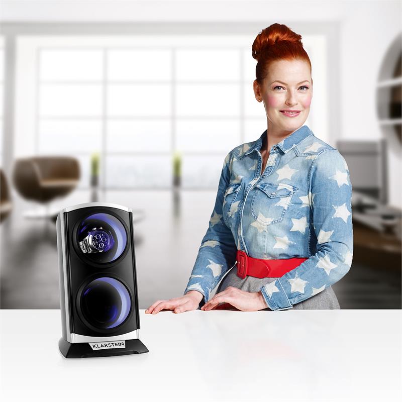 Klarstein St. Gallen Premium, naťahovač na hodinky, 2 hodiniek, 4 rýchlosti, čierny – Obrázok 2