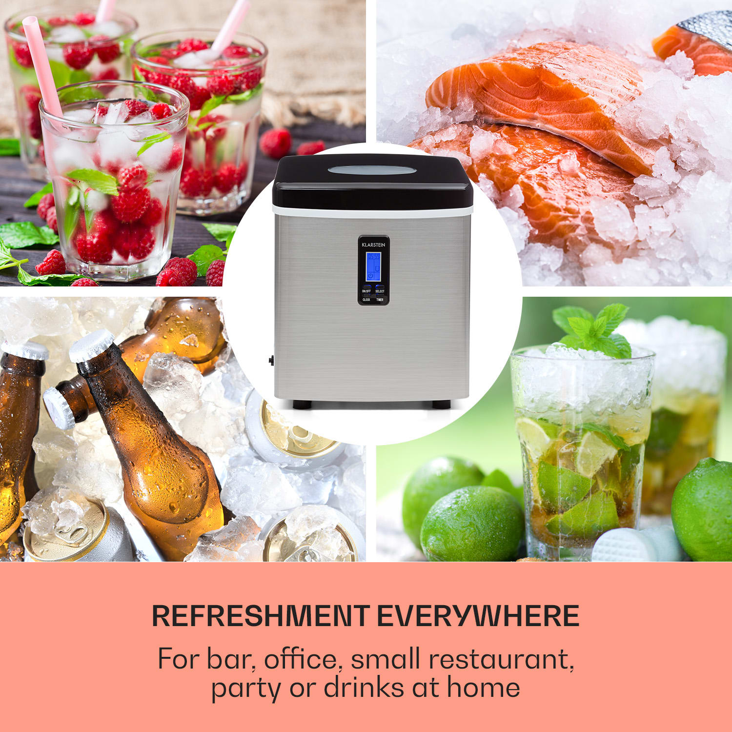 Klarstein Mr. Black-Frost, výrobník ľadu, 150 W, stroj na výrobu ľadu – Obrázok 3