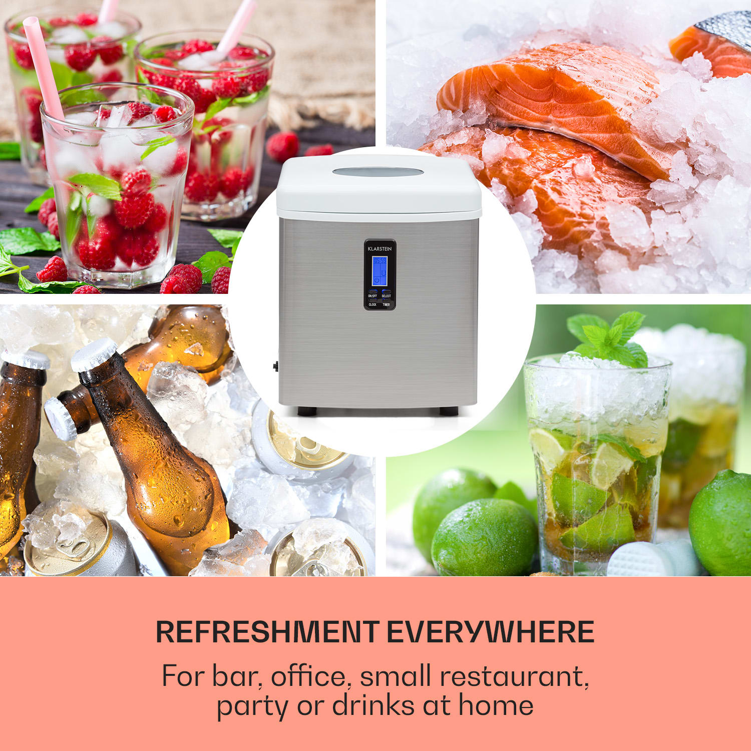 Klarstein Mr. Black-Frost, výrobník ľadu, 150 W, stroj na výrobu ľadu – Obrázok 3
