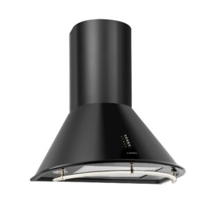 Klarstein Noir, digestor, 60 cm, komínový, 490 m³/h, retro dizajn, nehrdzavejúca oceľ, čierny