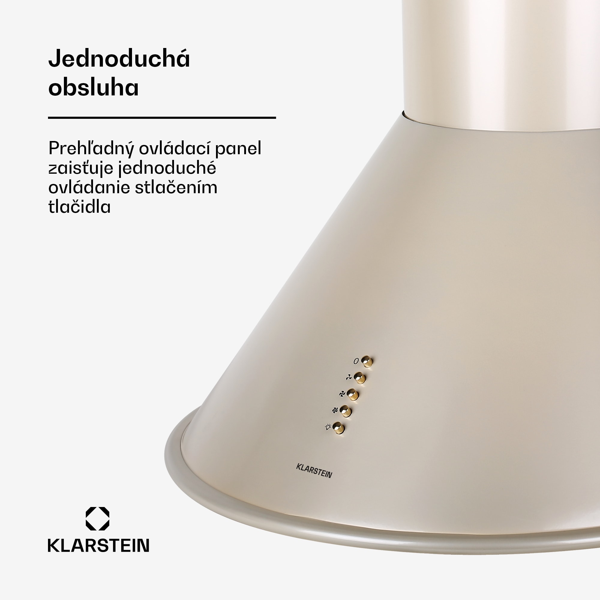 Klarstein Lumio, digestor, 60 cm, komínový, 490 m³/h, retro dizajn, nehrdzavejúca oceľ, champagne – Obrázok 5