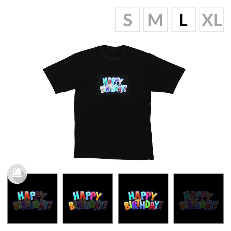 Resident DJ LED tričko, Happy Birthday, veľkosť L – Obrázok 2