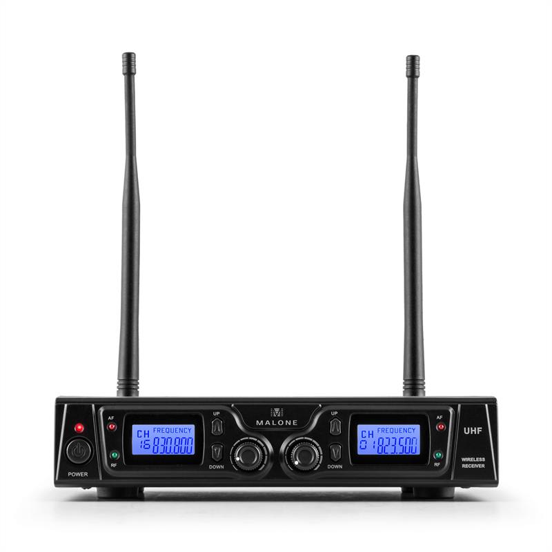 Malone Duett Pro V1, 2-kanálový UHF bezdrôtový mikrofónový set, dosah 50 m – Obrázok 2
