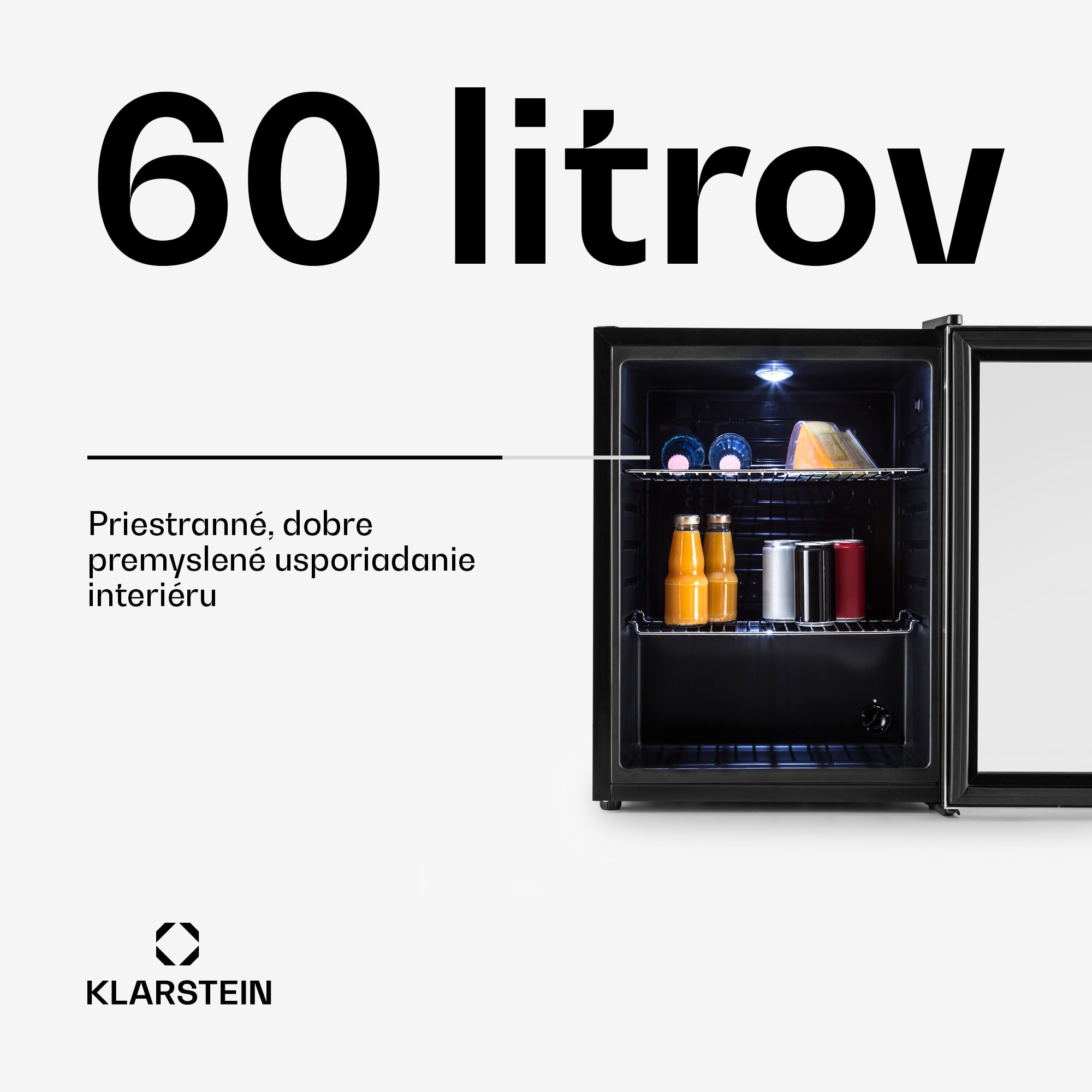 Klarstein Beersafe XL, chladnička, 60 l, energet. trieda D, sklenené dvierka, nehrdzavejúca oceľ – Obrázok 2