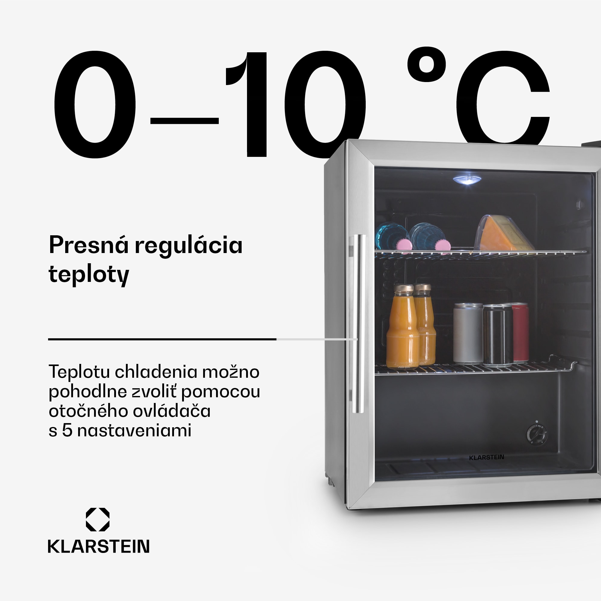 Klarstein Beersafe XL, chladnička, 60 l, energet. trieda D, sklenené dvierka, nehrdzavejúca oceľ – Obrázok 4