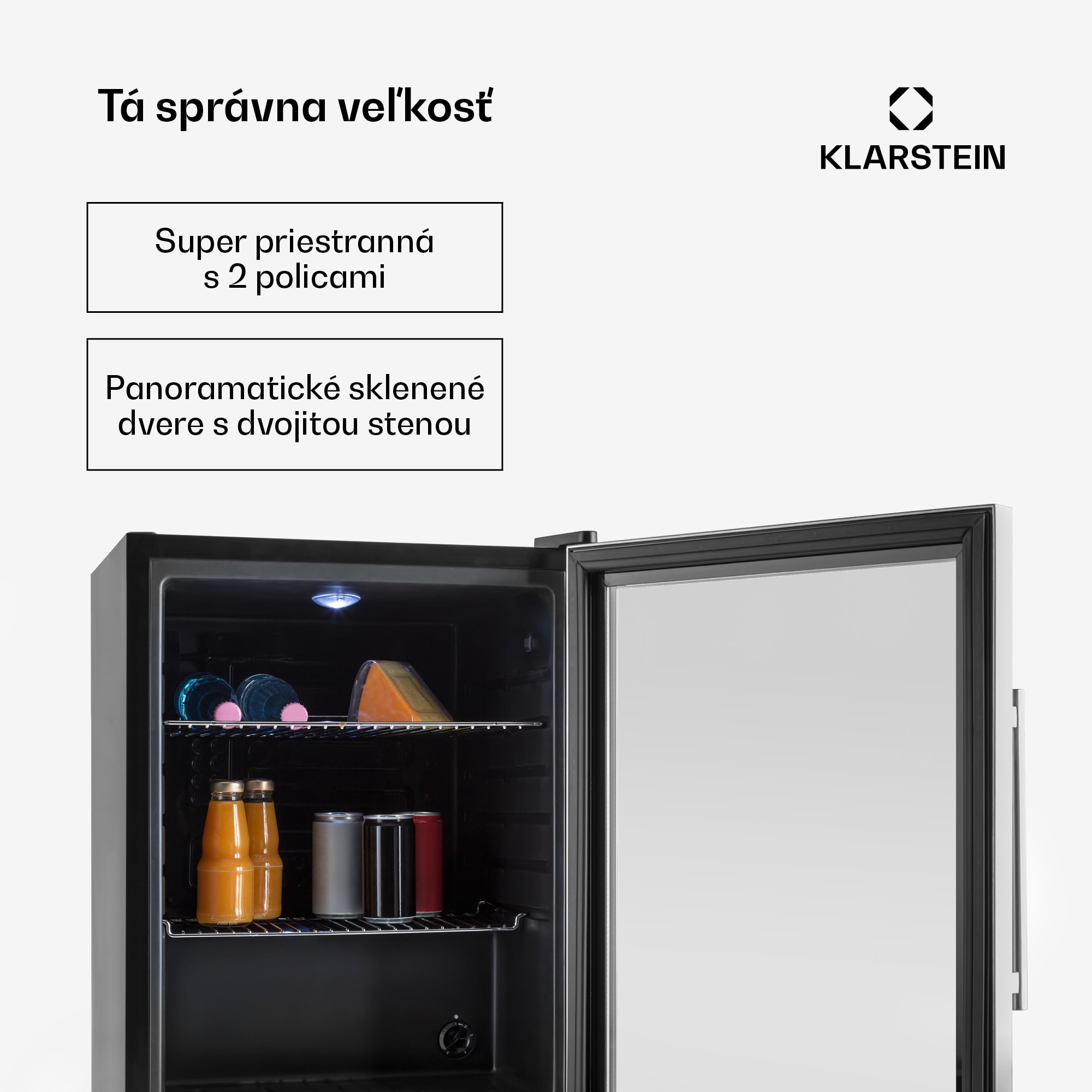 Klarstein Beersafe XL, chladnička, 60 l, energet. trieda D, sklenené dvierka, nehrdzavejúca oceľ – Obrázok 5