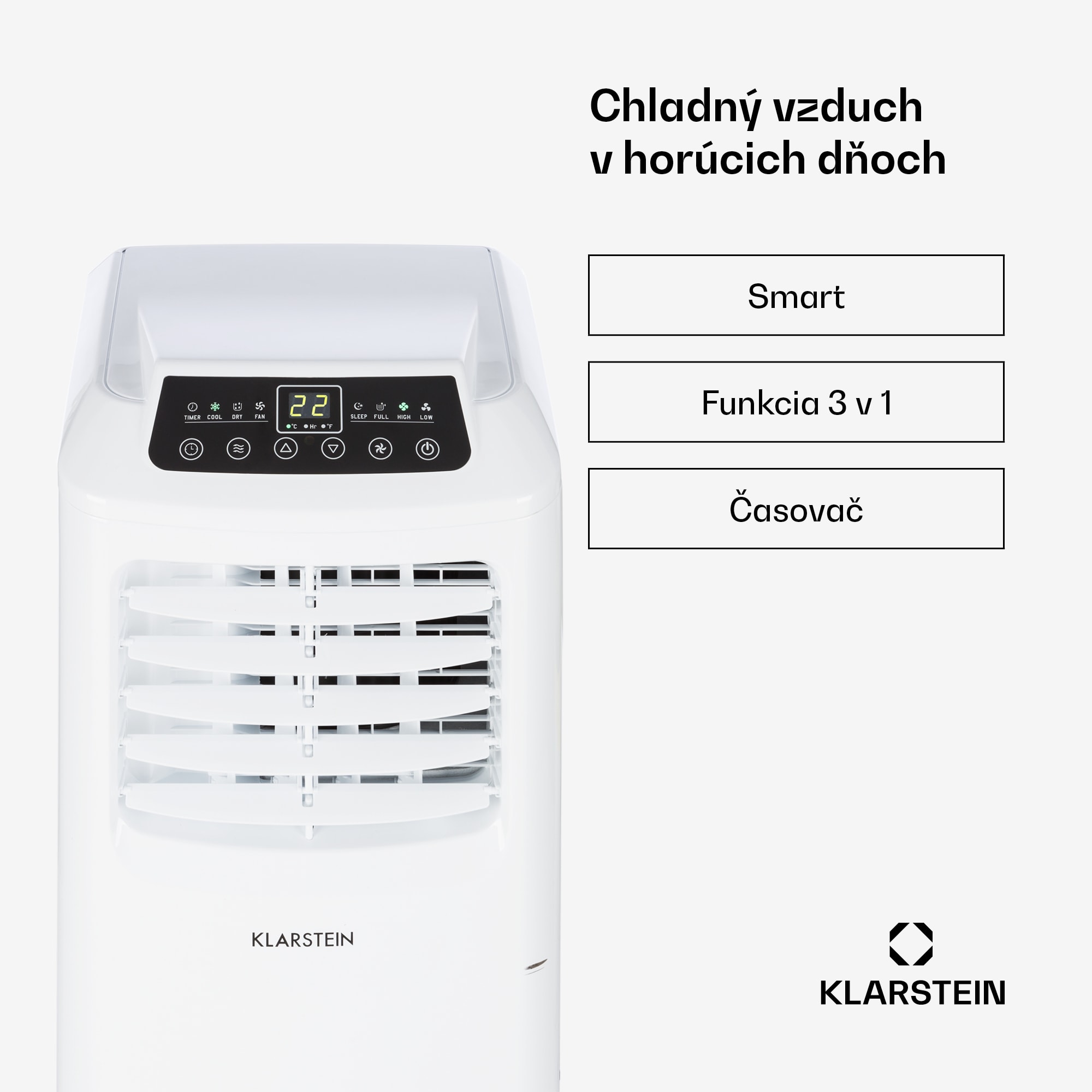 Klarstein Pure Blizzard 3 2G, mobilná klimatizácia 3 v 1, ventilátor, odvlhčovač vzduchu, 7 000 BTU/808 W, biela – Obrázok 2