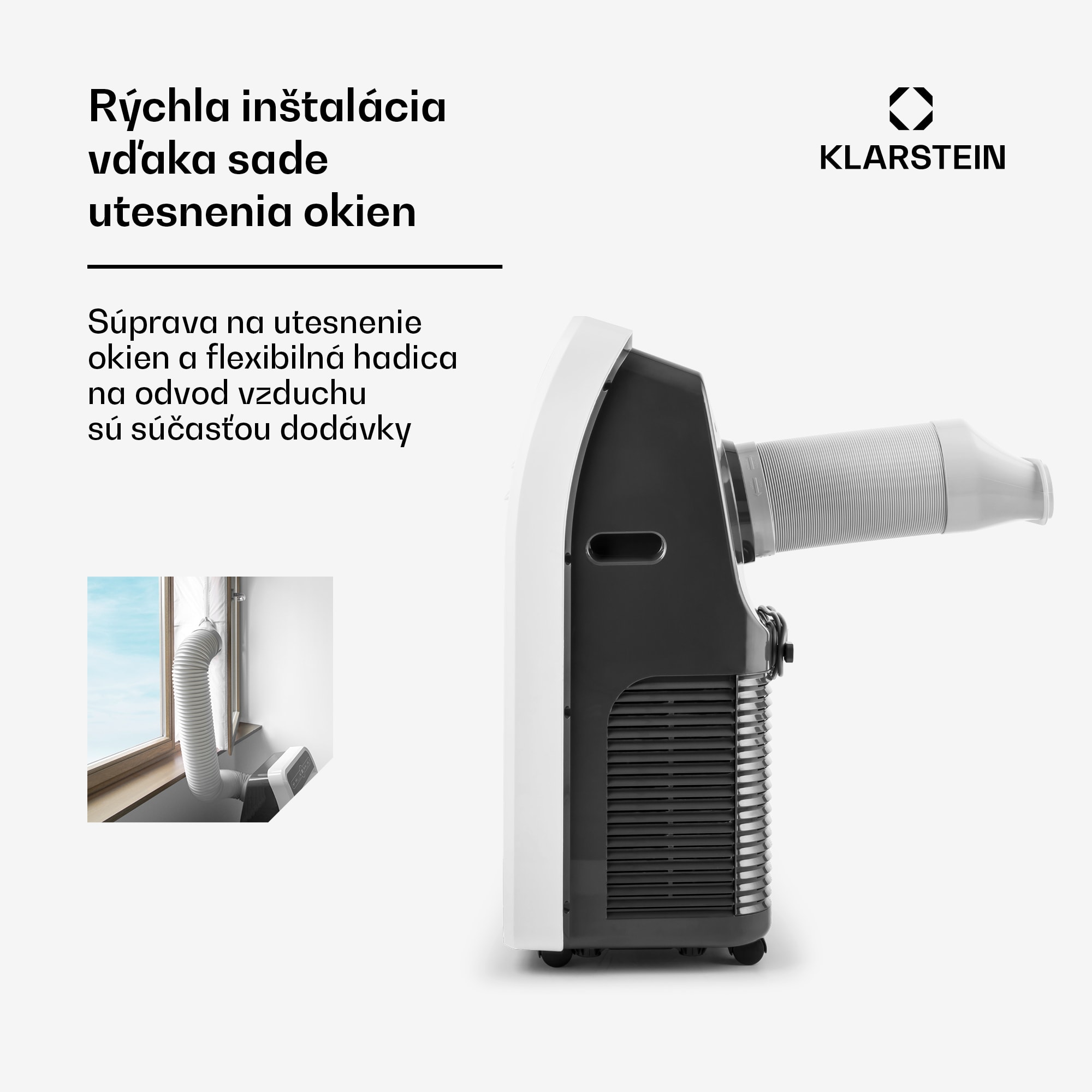 Klarstein Metrobreeze 9 New York City, mobilná klimatizácia, 9 000 BTU/2,6 kW, časovač, biela – Obrázok 5