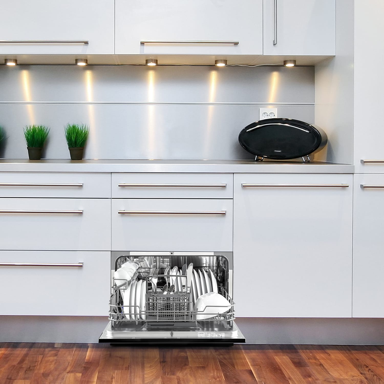 Klarstein Amazonia 6, umývačka riadu, 1300 W, na 6 súprav riadu, energet. trieda F, 49 dB, tlačidlové ovládanie – Obrázok 2