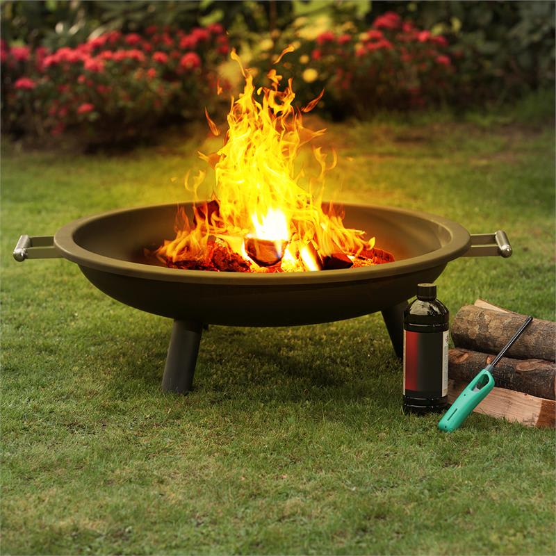 Blumfeldt Trino, ohnisko, kôš na oheň, krb na terasu, Ø 80 cm, oceľ, čierne – Obrázok 2