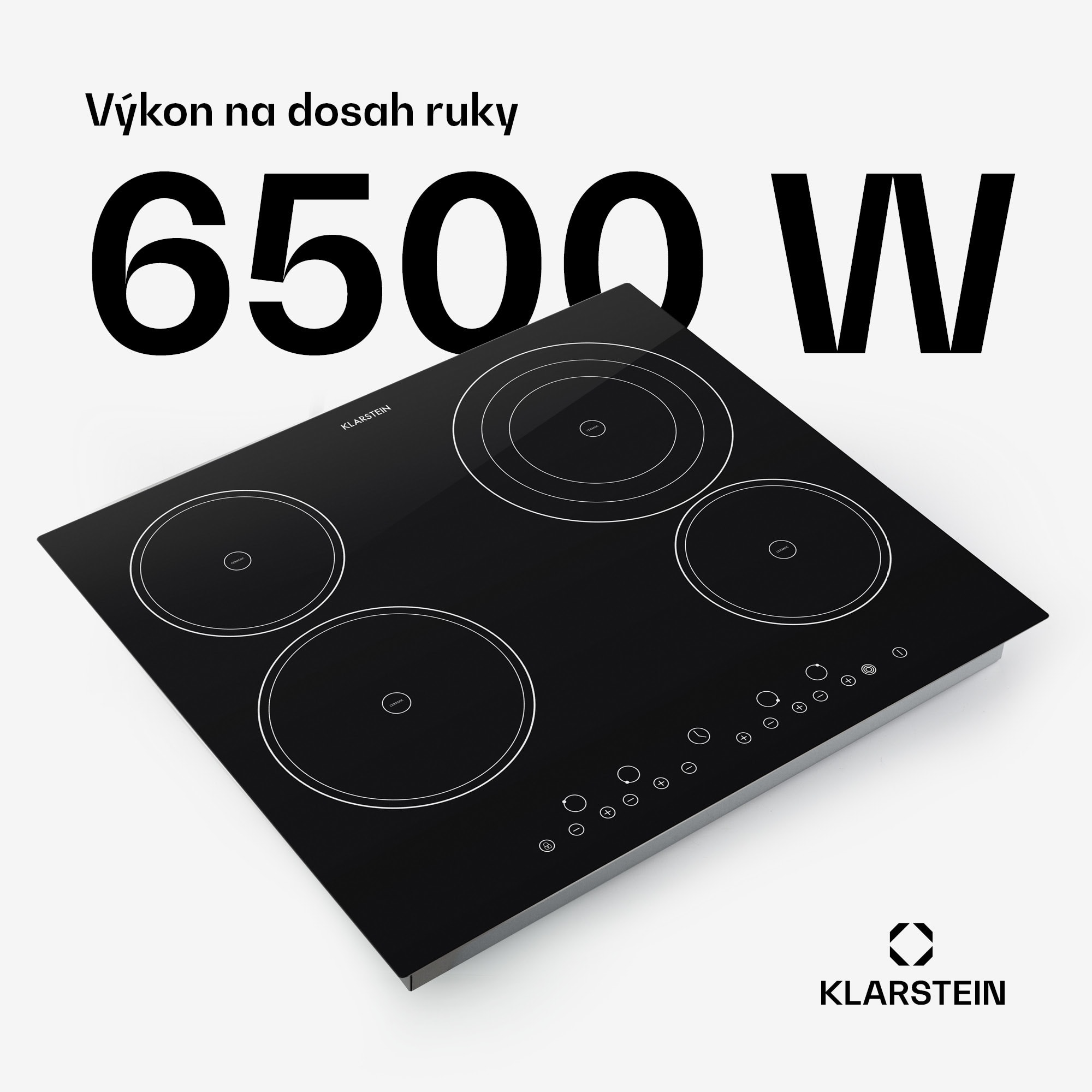 Klarstein Virtuosa, vstavaná varná doska, 6500 W, 4 zóny, 59 x 52 cm, sklokeramika – Obrázok 3