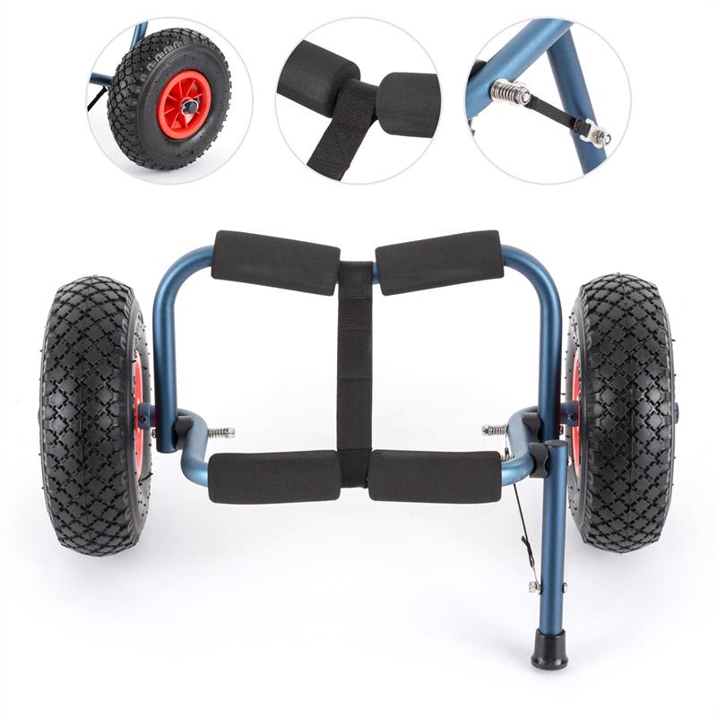 KLARFIT Sea Mule BL, modrý, vozík na kajak, podpera, hliník, eloxovaný, skladací – Obrázok 2