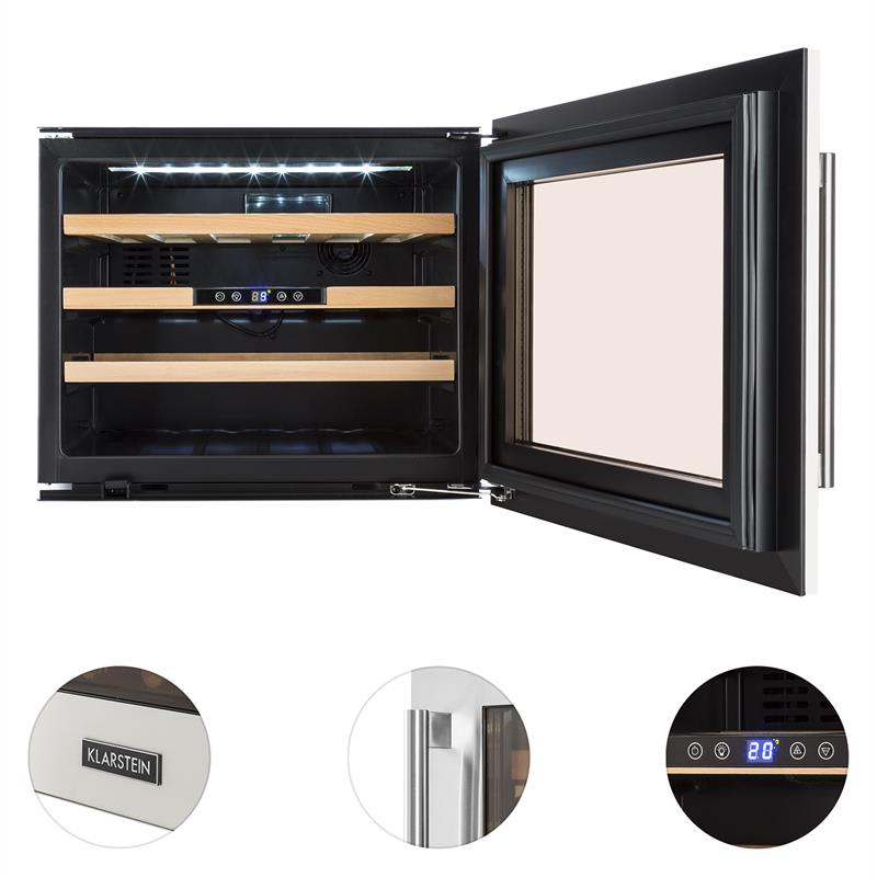 Klarstein Vinsider 24D, vstavaná vinotéka, 24 fliaš, nehrdzavejúca oceľ – Obrázok 3