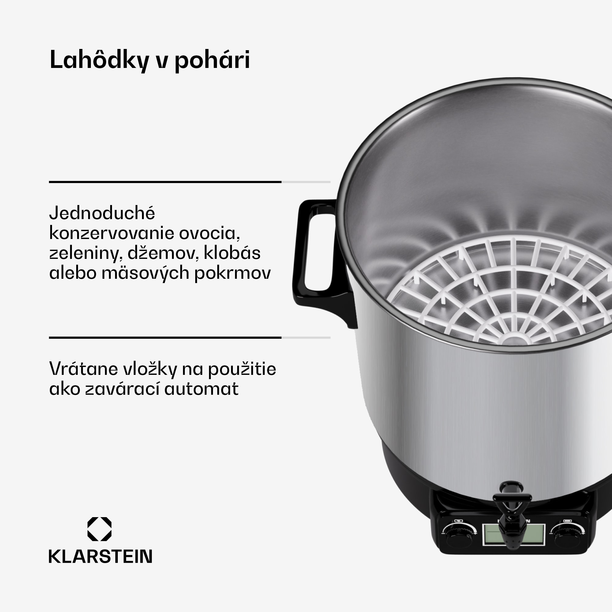 Klarstein Biggie Digital, zavárací hrniec, 27 l, 2000 W, nehrdzavejúca oceľ – Obrázok 5