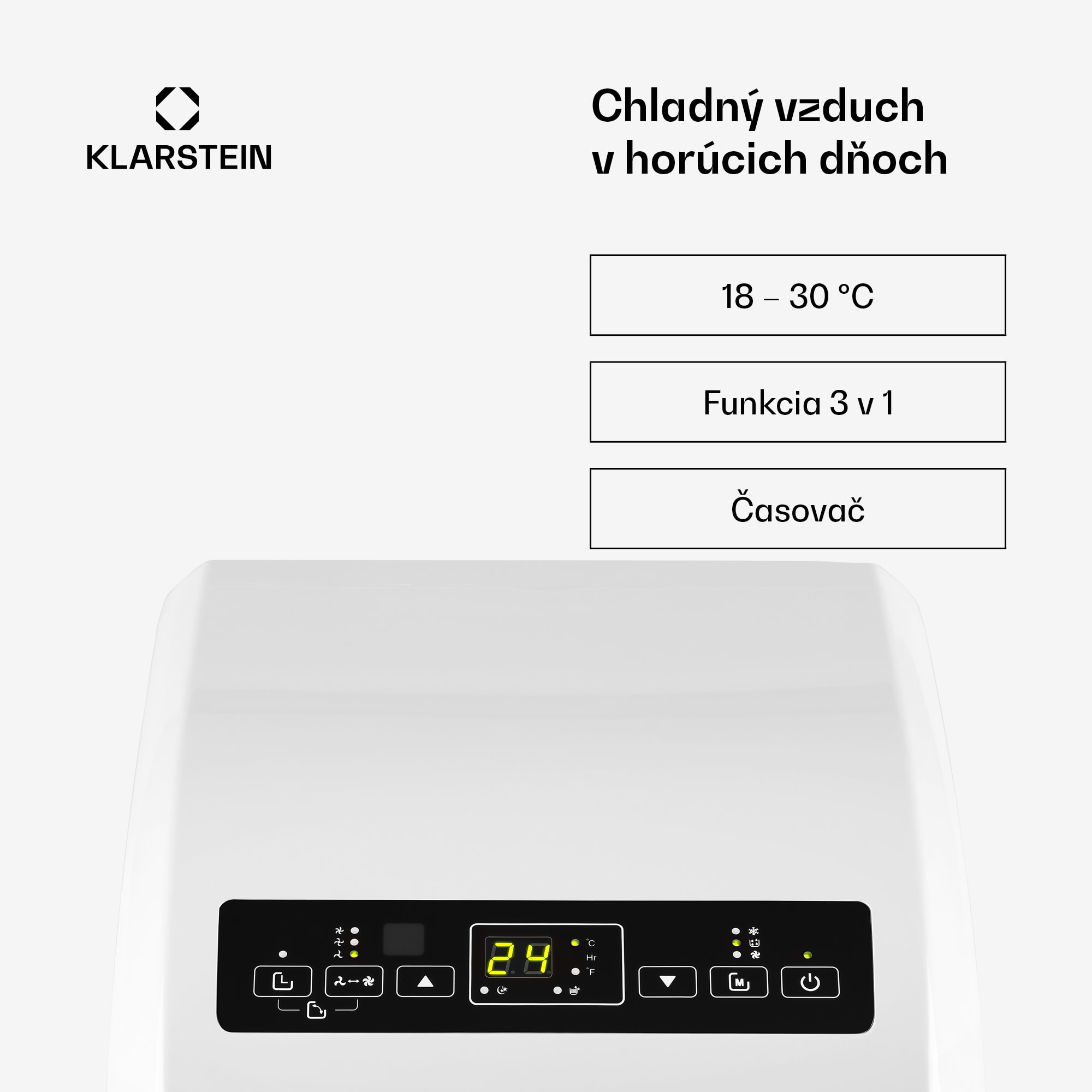 Klarstein Metrobreeze Rom, mobilná klimatizácia, 10 000 BTU, A+, diaľkový ovládač, biela – Obrázok 2