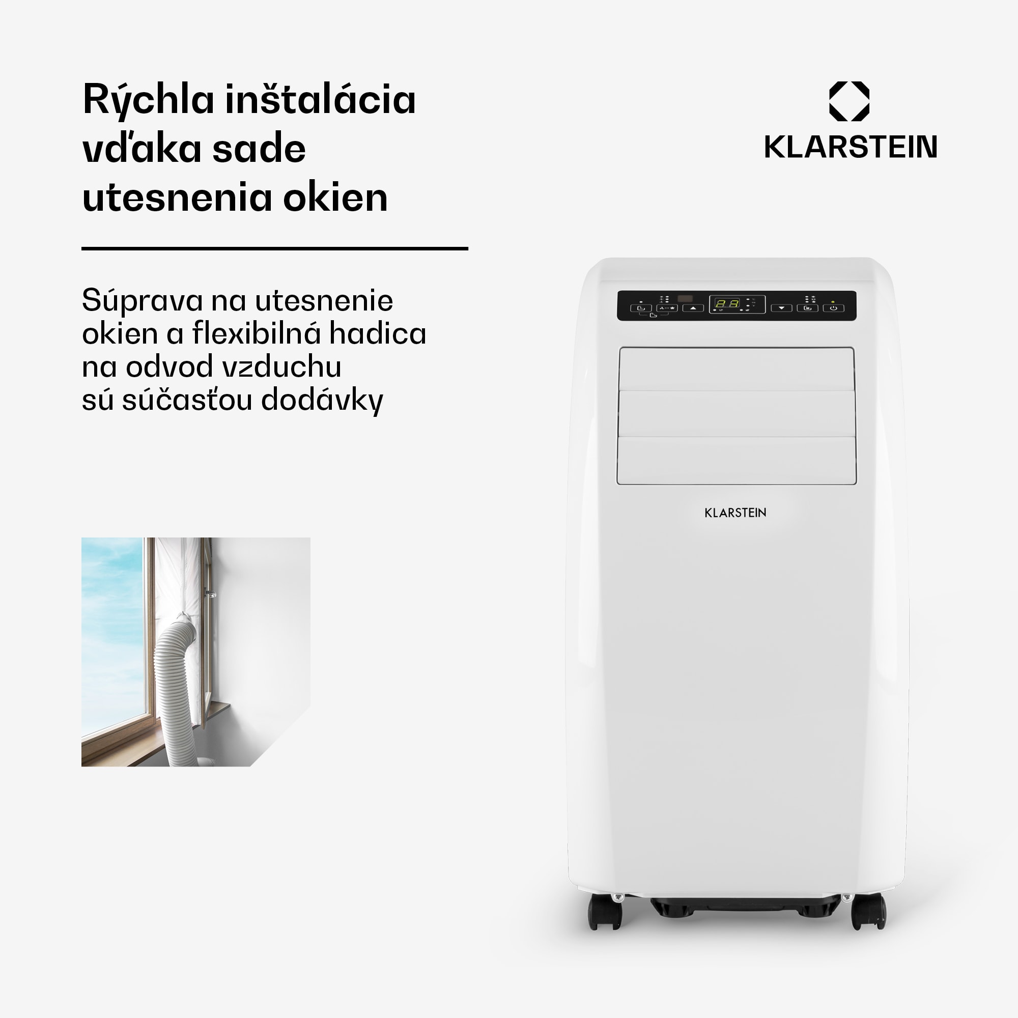 Klarstein Metrobreeze Rom, mobilná klimatizácia, 10 000 BTU, A+, diaľkový ovládač, biela – Obrázok 5