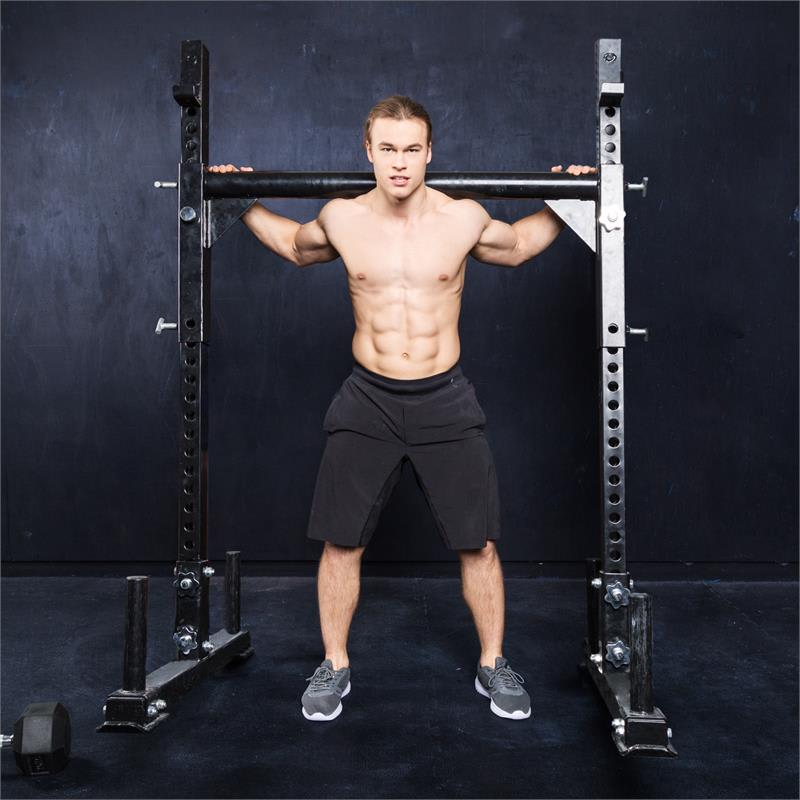 Capital Sports Yoketar Yoke posilňovací stojan, 50 mm tŕne na kotúče, 2 x J-Cup, oceľ, čierna – Obrázok 2