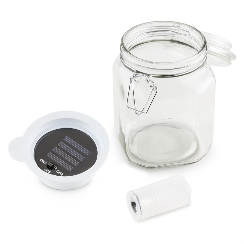 OneConcept Wetterfrosch, LED svetlo, zavárací pohár, solárne, akumulátor, žlté/modré – Obrázok 3