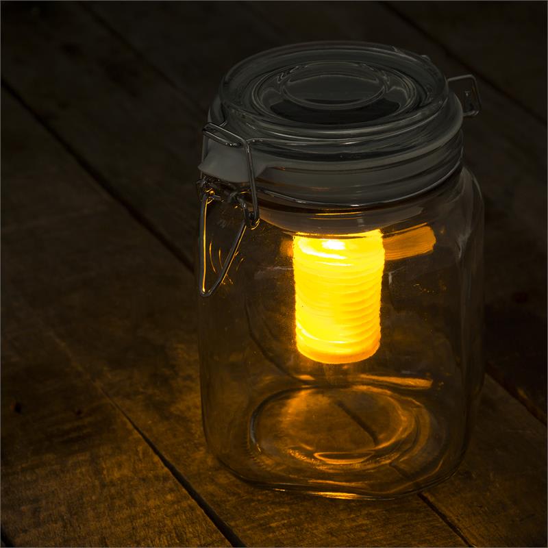 OneConcept Wetterfrosch, LED svetlo, zavárací pohár, solárne, akumulátor, žlté/modré – Obrázok 5