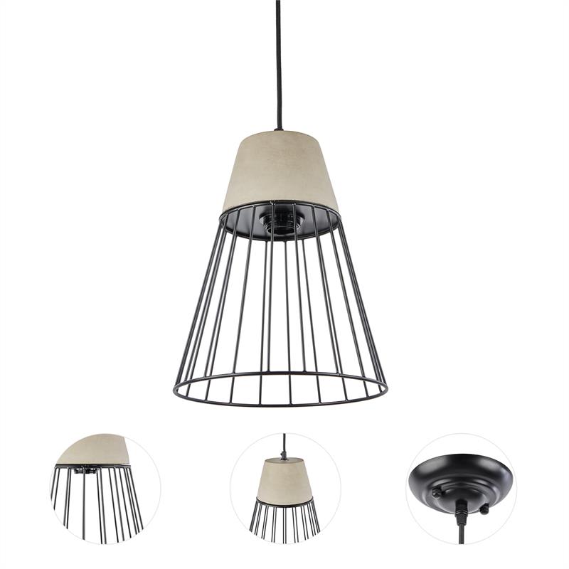 Loocida Sonnenstein Studie 78, betónová visiaca lampa, závesná lampa, betón & oceľ – Obrázok 4
