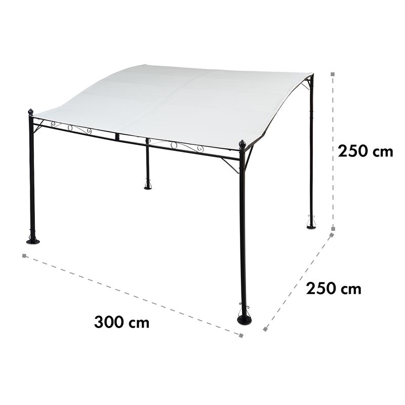 Blumfeldt Allure, pergola, prístrešok, altánok, 300 × 250 cm, polyester, svetlá béžová – Obrázok 5