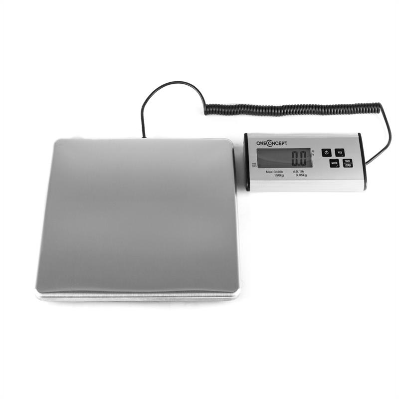 OneConcept Marketeer, digitálna váha na balíky, 150 kg/50 g, 27 x 27 cm – Obrázok 2