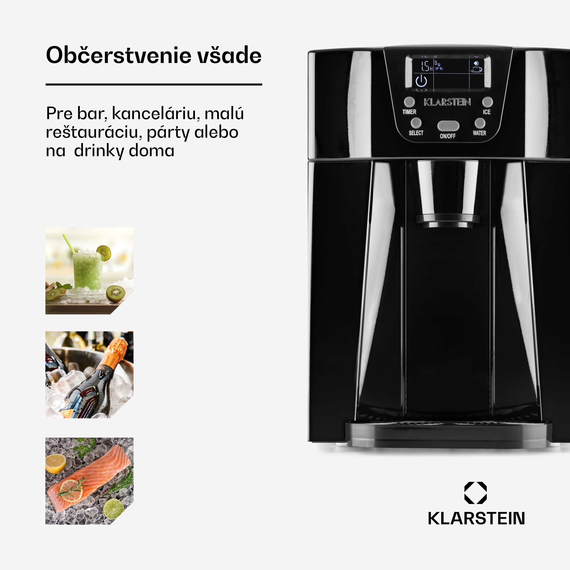 Klarstein Ice Volcano 2 G, výrobník ľadu, 12 kg/24 h, zariadenie na výrobu ľadu, LED, čierny – Obrázok 4