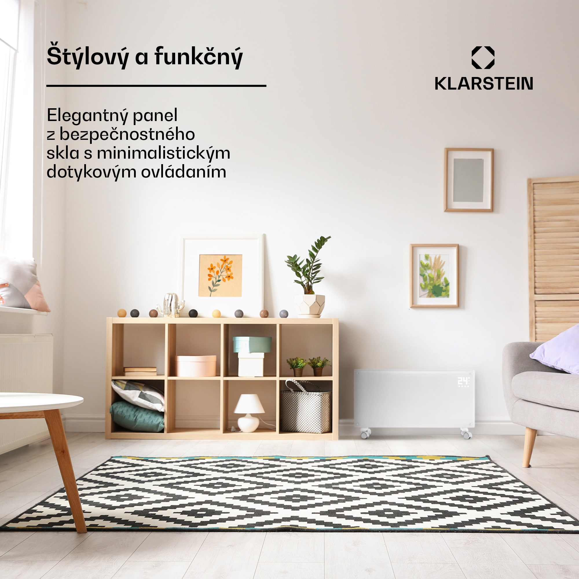 Klarstein Bornholm, konvektor, 2000 W, LED displej, 2 stupne ohrevu, biely – Obrázok 3