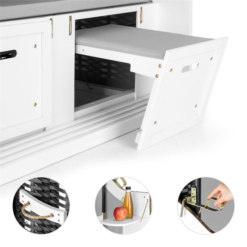 Blumfeldt Hiddensee, plážové sedenie, plážový kôš XL, dvojsedadlo, ležadlo, borovica, sivé – Obrázok 4