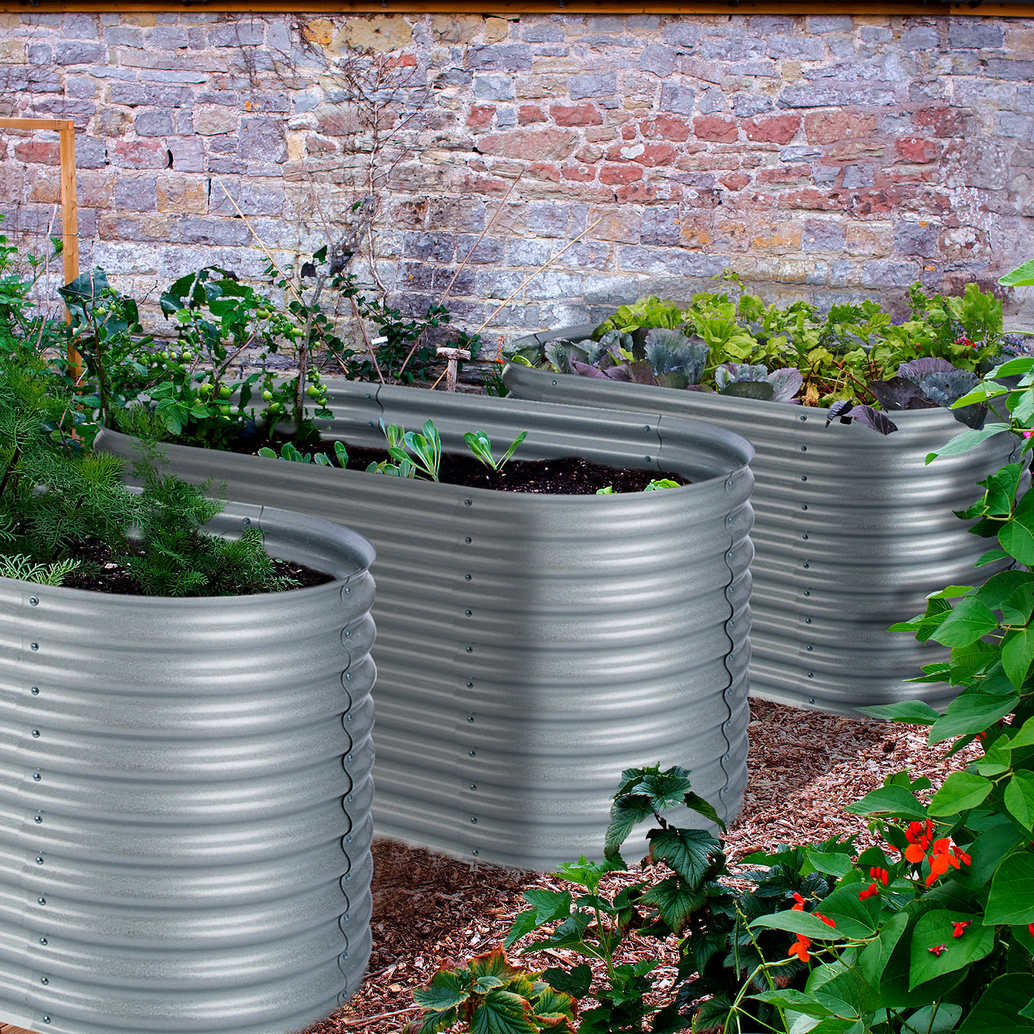 Blumfeldt High Grow, vyvýšený záhon, 1.6 m, pozinkovaný hliník, strieborný – Obrázok 3