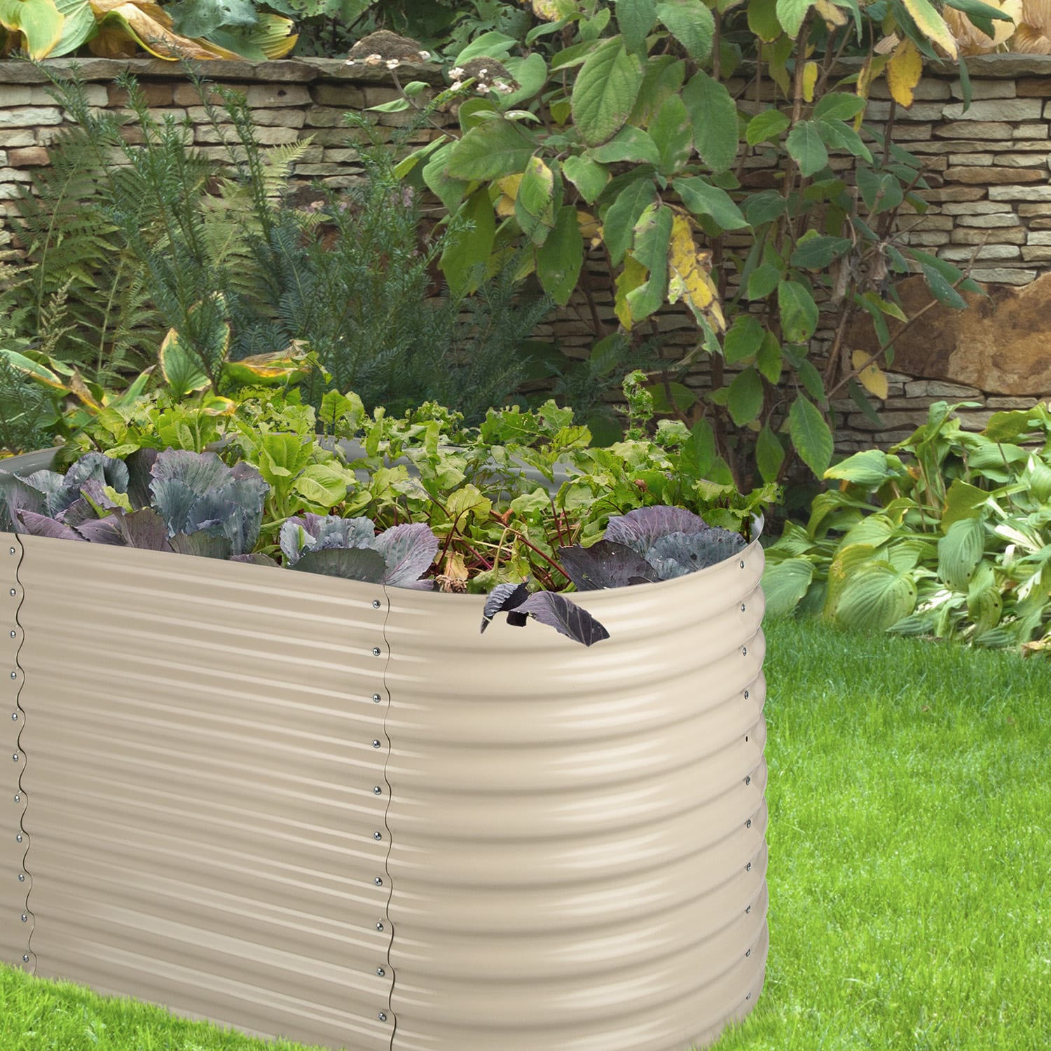 Blumfeldt High Grow, vyvýšený záhon, 2.0 m, pozinkovaný hliník, béžový – Obrázok 3