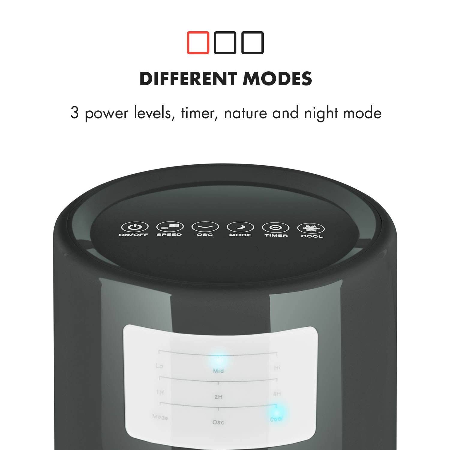 Klarstein Highrise, ochladzovač vzduchu, ventilátor, zvlhčovač vzduchu, 40 W, 2.5 l, chladiaci box – Obrázok 5