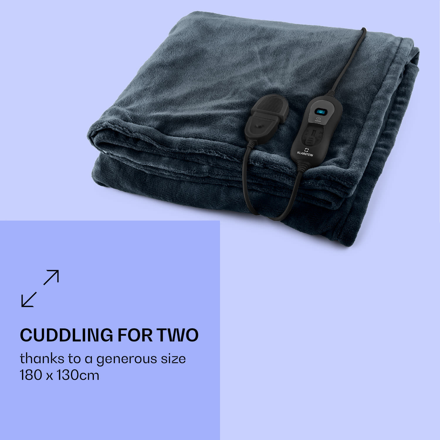 Klarstein Dr. Watson XXL, vyhrievacia deka, 120 W, 3 stupne ohrevu, prateľná, 180 x 130 cm, mikroplyš – Obrázok 5