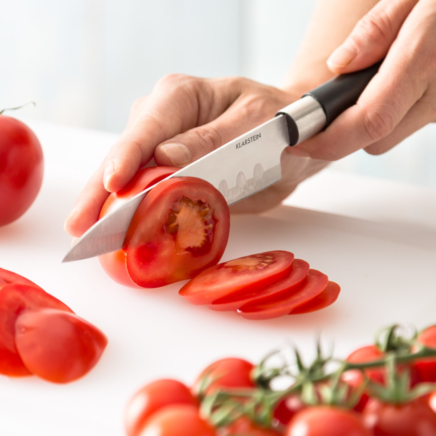 Klarstein Kitano, sada nožov s blokom, 8-dielna, 7 nožov, oceľ, luxusný drevený blok – Obrázok 2