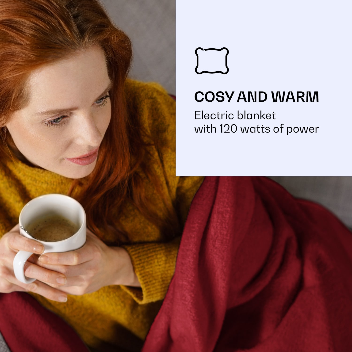 Klarstein Dr. Watson XL, vyhrievacia deka, 120 W, 3 úrovne ohrevu, 180 x 130 cm, ovládací panel – Obrázok 2