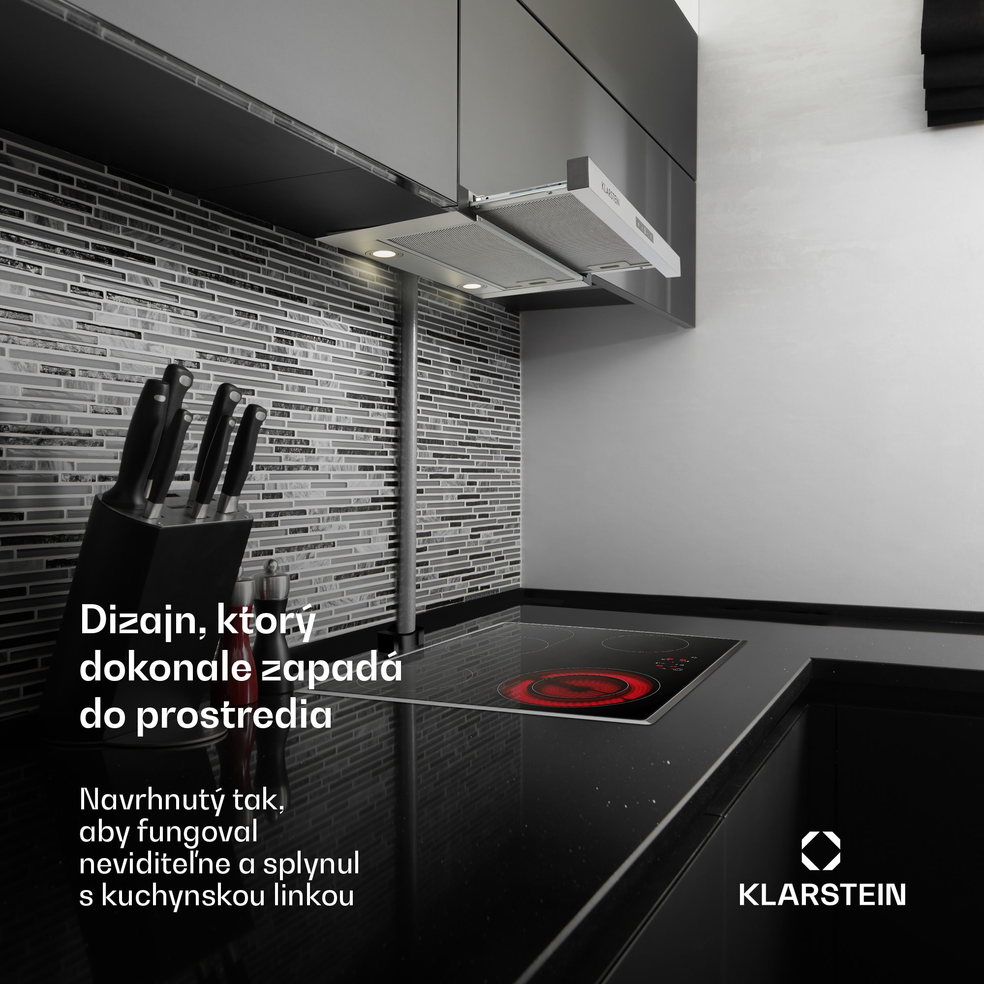 Klarstein Vinea, digestor, 60 cm, vstavaný, 610 m³/h, plochá konštrukcia, strieborný – Obrázok 2