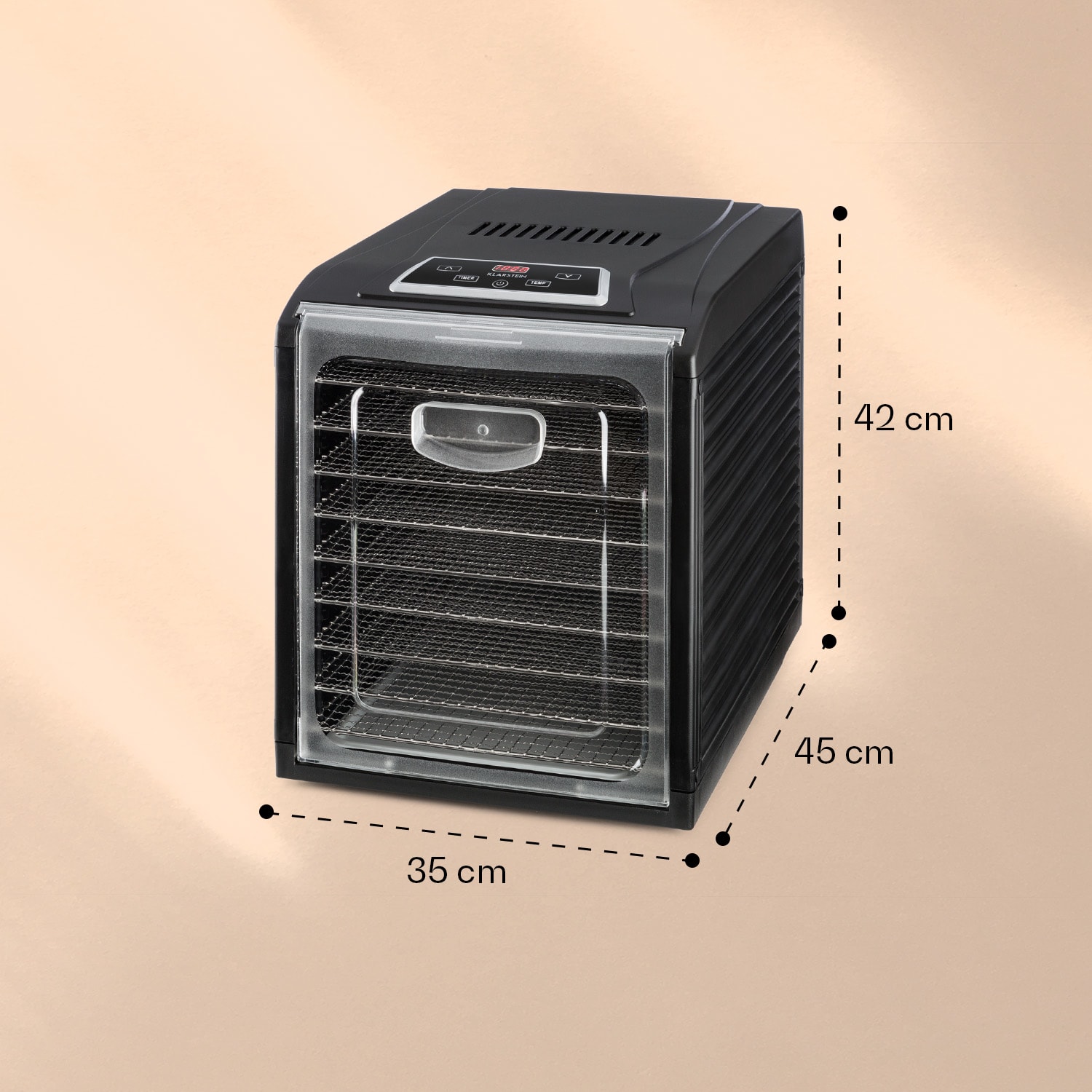 Klarstein Fruit Jerky Plus 9, sušička ovocia, 600-700 W, 35-70 °C, časovač, 9 poschodí – Obrázok 5