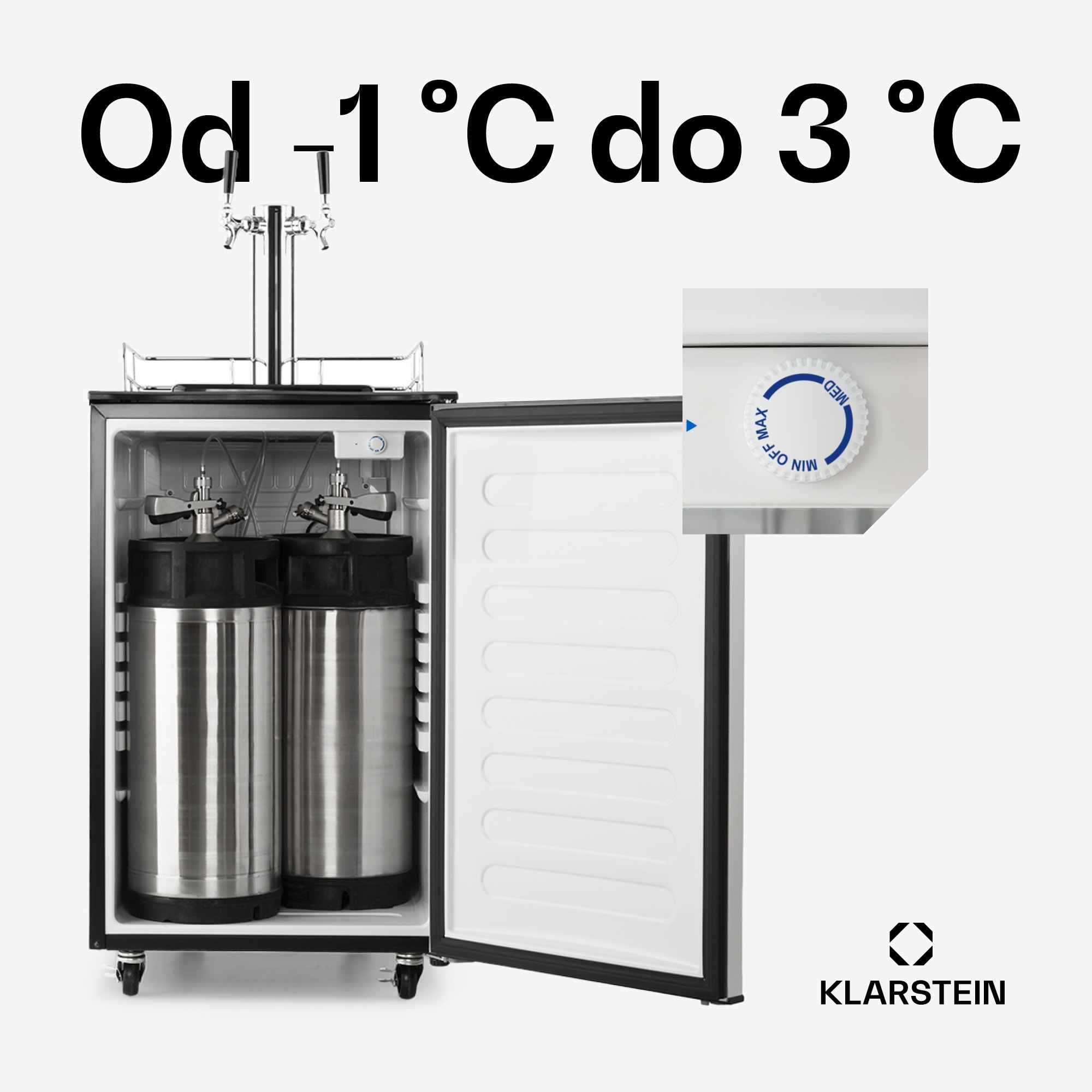 Klarstein Big Spender Double, chladnička na nápojový sud, sudy do 50 l – Obrázok 4