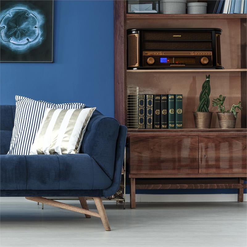 Auna Belle Epoque 1908, retro stereo systém, gramofón, rádio, USB, CD, MP3, mikrosystém – Obrázok 2