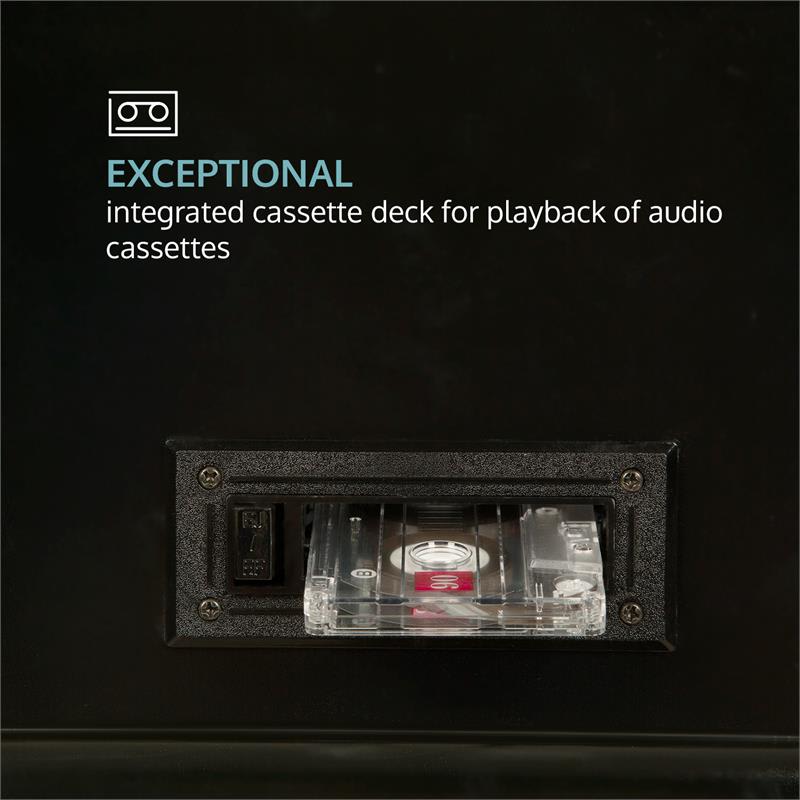 Auna Belle Epoque 1908, retro stereo systém, gramofón, rádio, USB, CD, MP3, mikrosystém – Obrázok 5