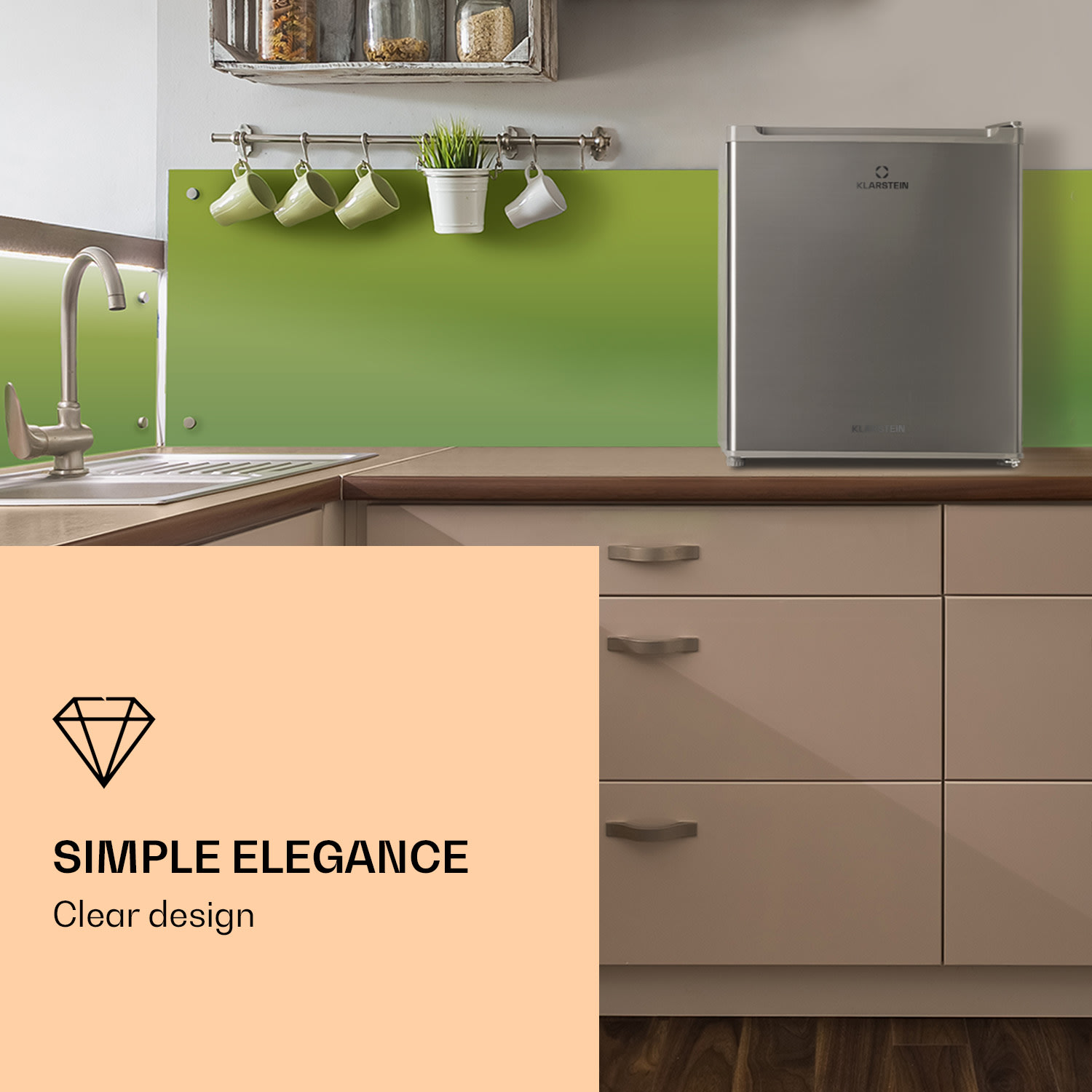 Klarstein Garfield Eco E, mraznička, 33 l, 4 hviezdičky, kompaktná, strieborná – Obrázok 2