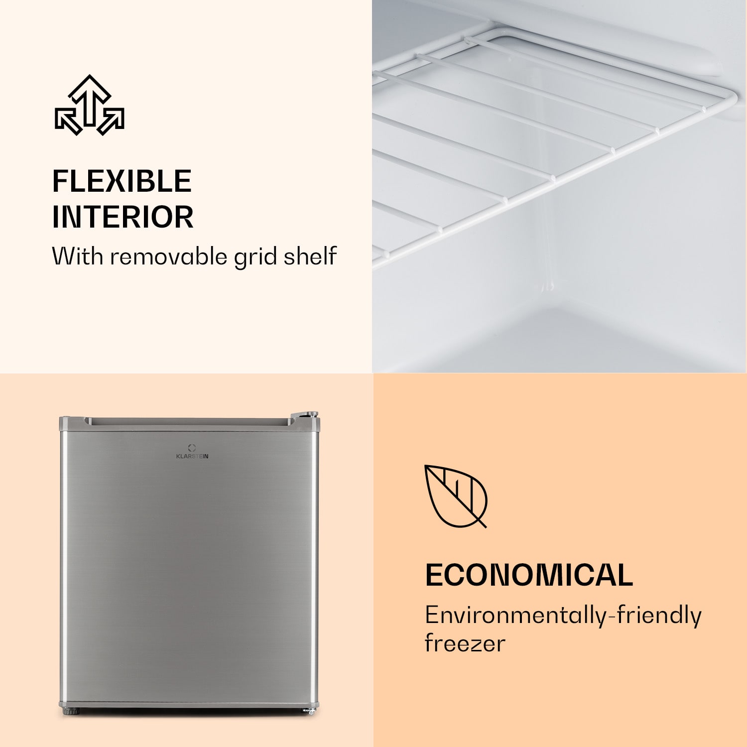 Klarstein Garfield Eco E, mraznička, 33 l, 4 hviezdičky, kompaktná, strieborná – Obrázok 5