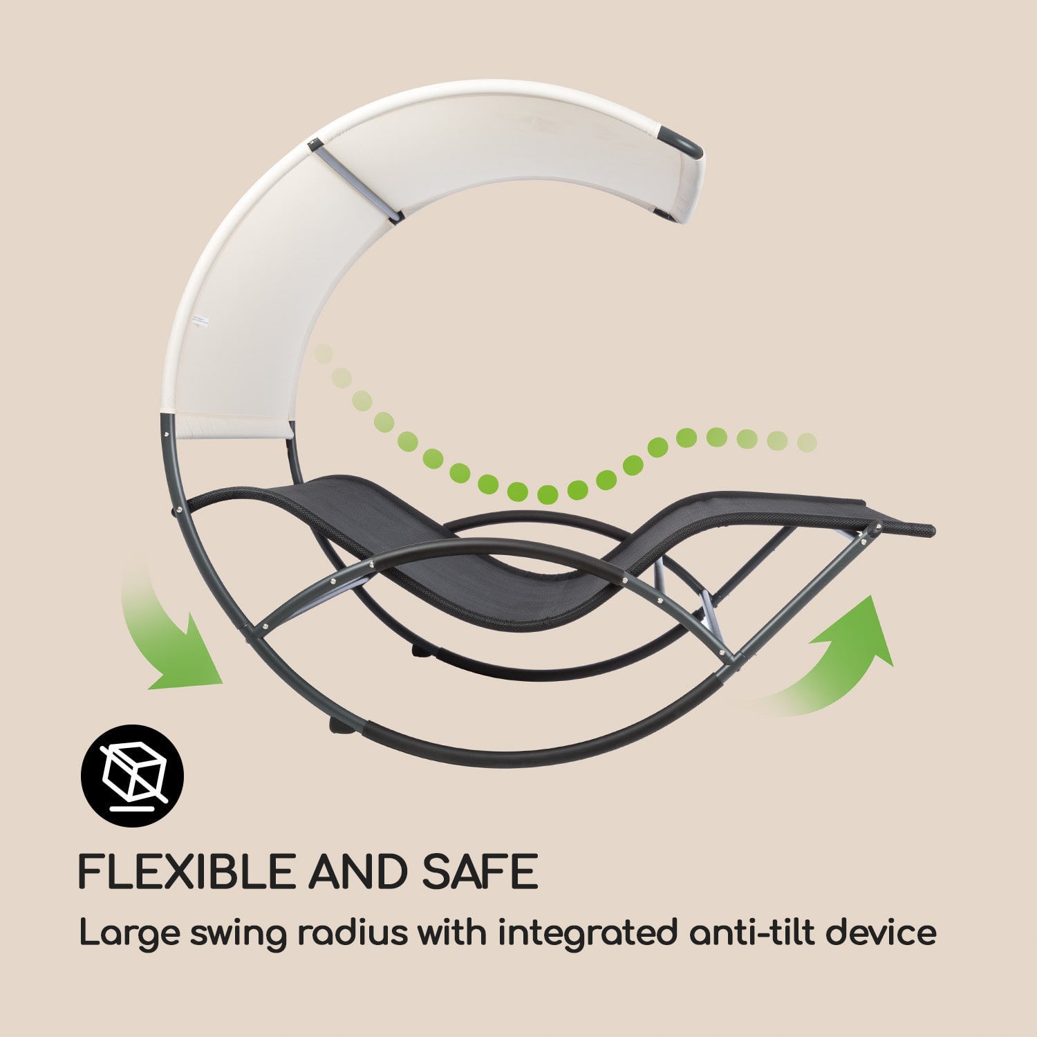 Blumfeldt The Big Easy, hojdacie ležadlo, nepremokavé, 350 kg max., UV ochrana, čierne – Obrázok 3