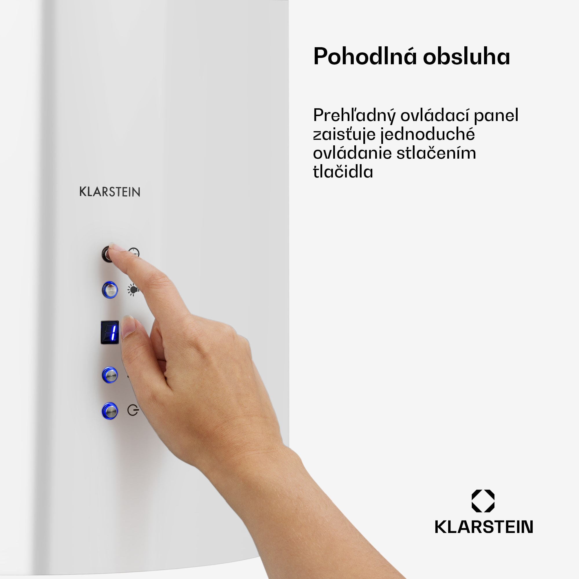 Klarstein Barett, digestor, 35 cm, ostrovčekový, 560 m³/h, LED, filter s aktívnym uhlím, biely – Obrázok 5