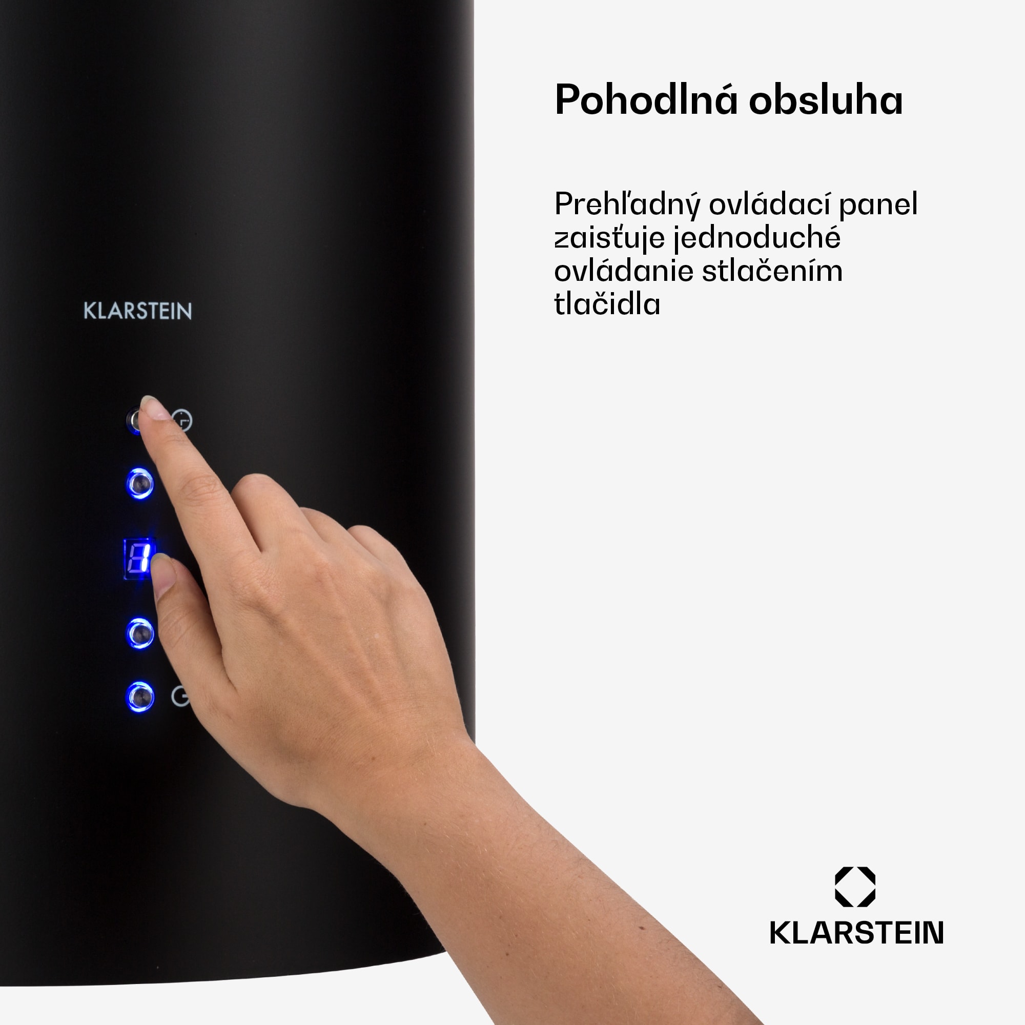 Klarstein Barett, digestor, 35 cm, ostrovčekový, 522 m³/h, LED, filter s aktívnym uhlím, čierny – Obrázok 5